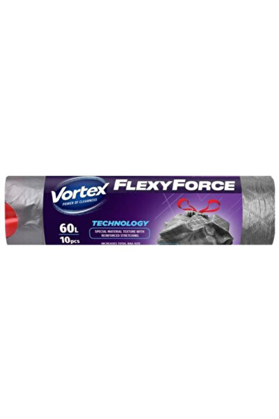 Vortex Saci de Gunoi cu Sistem de Legare - FlexyForce, 60 l, 10 buc