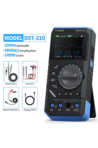 FNIRSI DST-210 3’ü 1 Arada El Tipi Osiloskop + Multimetre + Sinyal Jeneratörü
