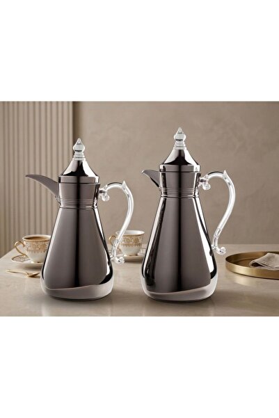 sahal aloula Authentic Luxury Silver Nickel Thermos Set 12 Hours Heat Preserv...