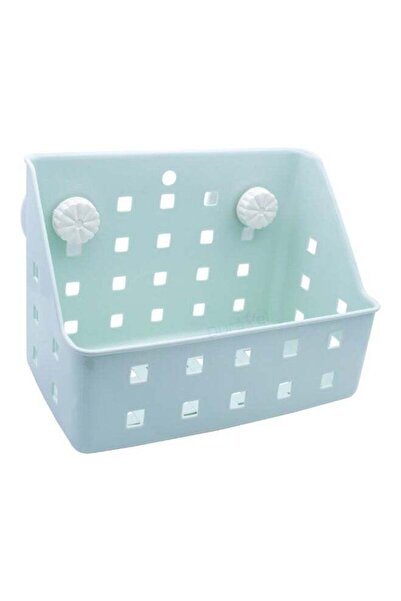 Duravel Wall Mounted Storage Basket, Mint Green, Perforated Design with Sucti...