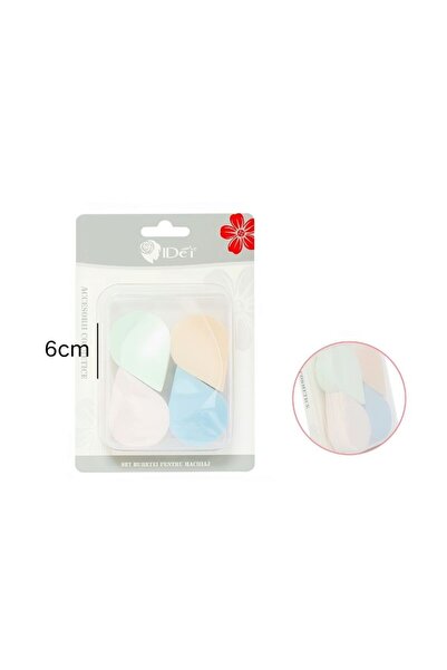 idei Set 4 Bureți Machiaj Formă Picătură Culori Pastel, Bureți Uscat/Umed cu ...