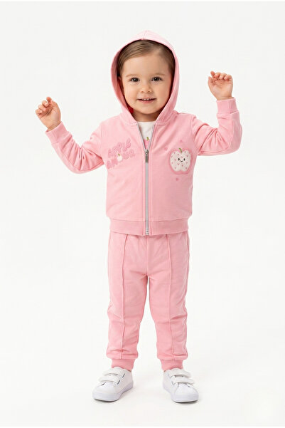 Toontoy Girl's 3-Piece Tracksuit Set Long Sleeve Crew Neck Embroidered T-Shir...