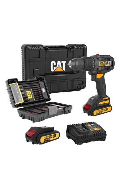 Cat DX1120 18V 2.0Ah Çift Akülü Kömürsüz Darbeli Matkap + 45 Parça Vidalama U...