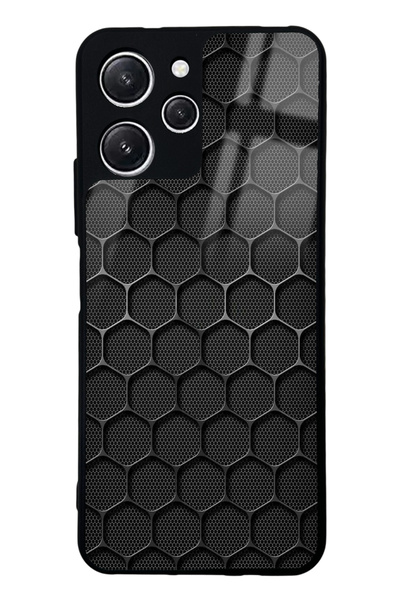 Spoyi Xiaomi Redmi 12 Glossy Phone Case with Armor Grid Design