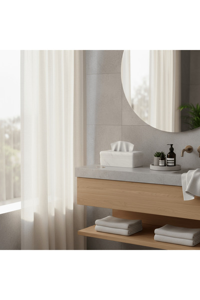 PAN HOME غطاء علبة مناديل بيا 26x14.5x10.5 سم - أبيض