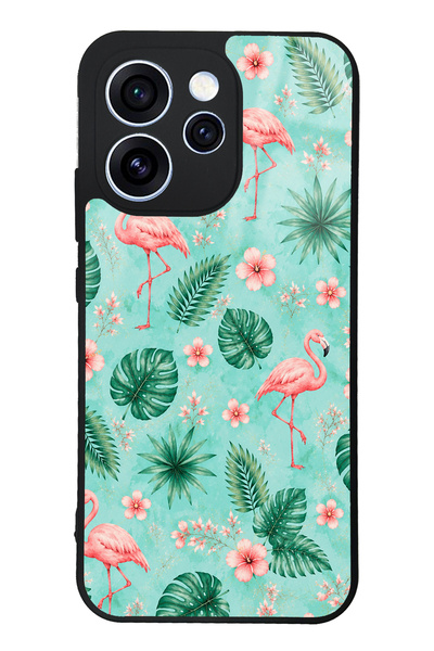 Spoyi Oppo Reno 15 Pro Tropical Flamingo Tasarımlı Glossy Telefon Kılıfı