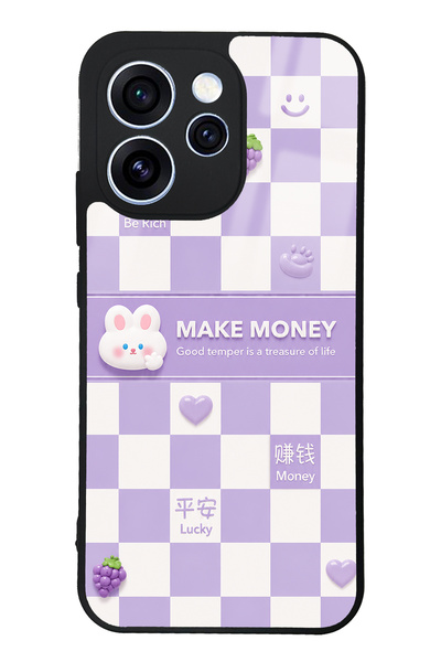 Spoyi Oppo Reno 15 Pro Purple Make Money Tasarımlı Glossy Telefon Kılıfı