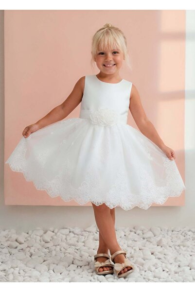 Abel & Lula Mayoral Abel Lula Girl's Evening Dress White