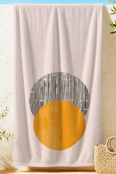 Evimde Bambaşka Prosop de plajă modern, cu design geometric abstract, minimal...