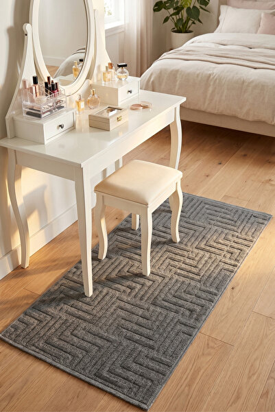 dekozer Luna Antrasit Yolluk 80x150 cm | %100 Pamuk, Yıkanabilir, Banyo, Mutf...