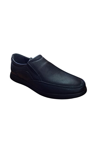 StepMore Fermend Genuine Leather Black Comfort Orthopedic Laceless Men's Casu...