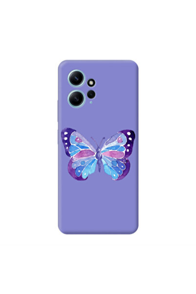 Other Xiaomi Redmi Note 12 4G Big Butterfly Purple Colored Silicone TPU Θήκη