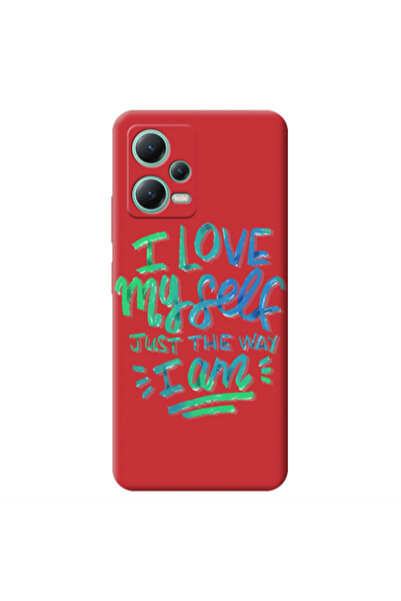 Other Xiaomi Redmi Note 12 Pro 5G I Love My self Red Colored Silicone TPU Θήκη