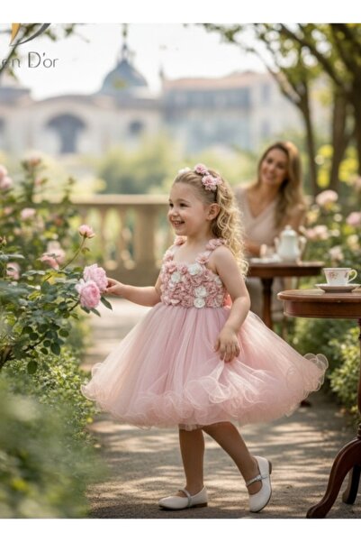 ChatonDor Flower Embellished Evening Dress