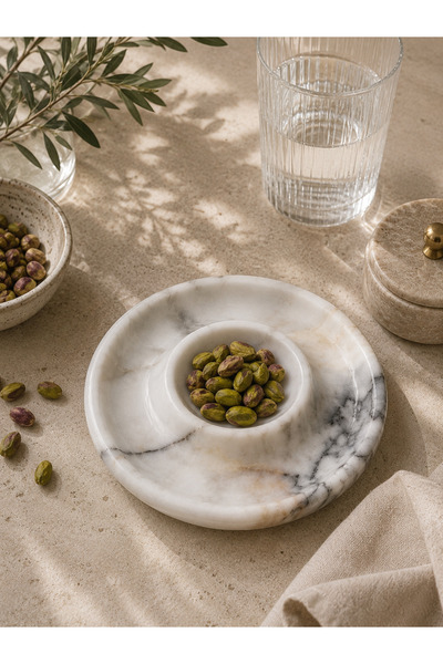 Kaan Export Natural Marble Snack Bowl/ Presentation Bowl Lilac