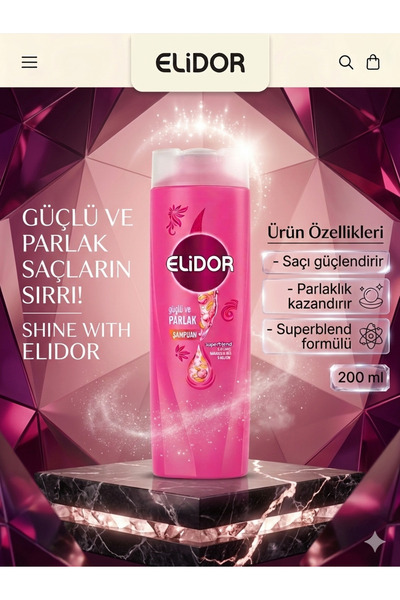 Elidor X Boyner Elidor'Superblend Güçlü ve Parlak Şampuan 200 ml Özel Boy