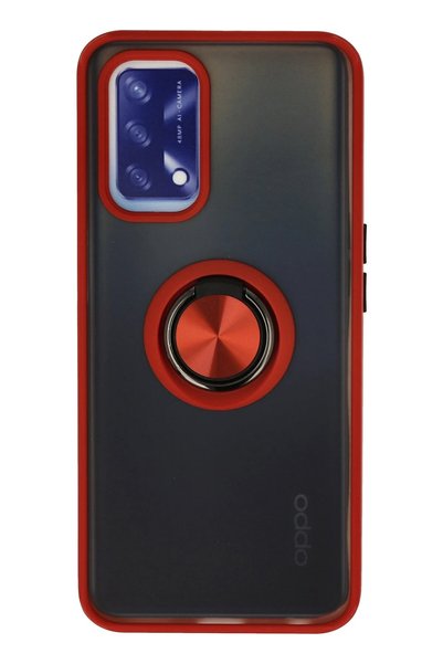New Face Svl-Shop A74 4g Case Montreal Silicone Cover with Ring (222111) - Red