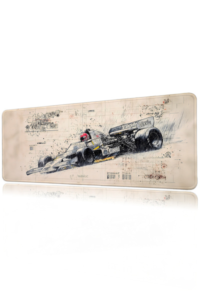 Halura لوحة ماوس للألعاب مطبوعة رقميًا بنمط F1 Car مقاس 40x90 مع قاعدة XXL غي...