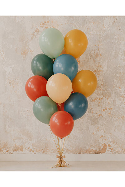 Öztürkpartievi 20-Piece Mixed Color Balloon Bouquet Retro Colors