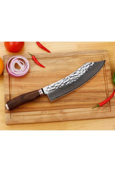 YOUSUNLONG Chef's Knife with Curved Design 25 cm Damascus Professional Kitche...