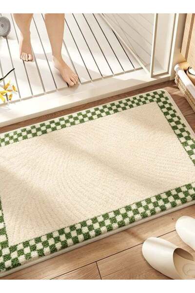 Gerenic 40 x 60cm Bathroom Rug Mat Shaggy Bath Rug Thin Bath Mat Plush Bath C...