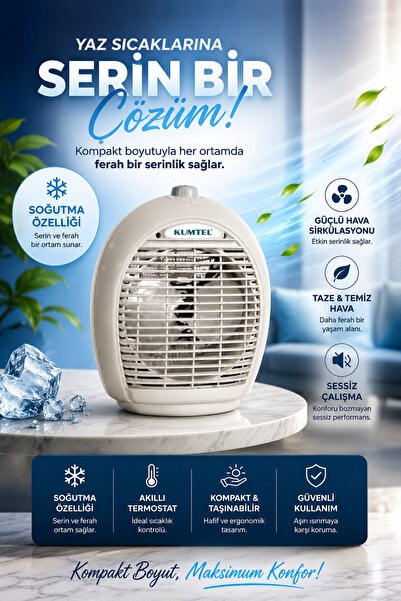 TRENDLİA Soğuk Hava Üflemeli Fan Isıtıcı 2000W Enerji Verimli Taşınabilir Van...