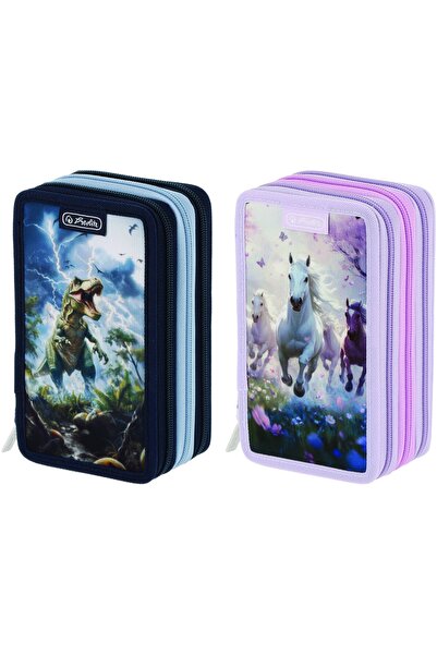 Herlitz Penar neechipat 3 fermoare, diverse modele,