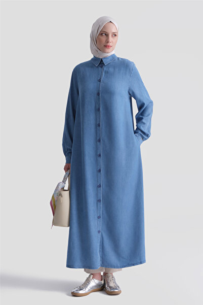 Armine Tensel Tunik Elbise Mavi