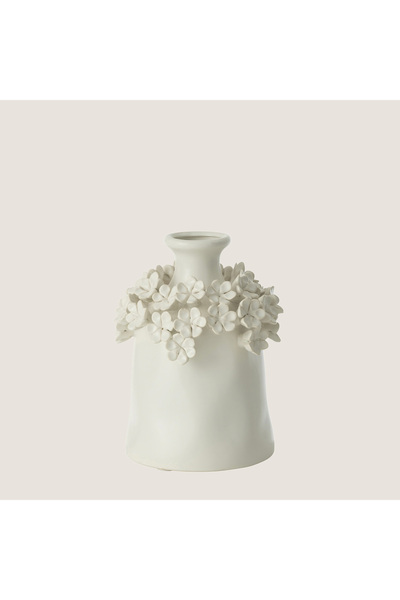 Chakra Yucca Floral Ceramic Vase 17X17X23 cm Natural