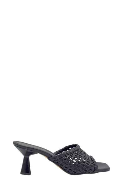 Moulin Shoes Black Knitted Heeled Women's Slippers