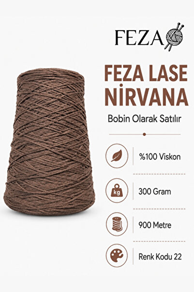 Feza Lase Nirvana 100% Viscose Bobbin Knitting Yarn 300 Gr 900 Meters - Hand ...