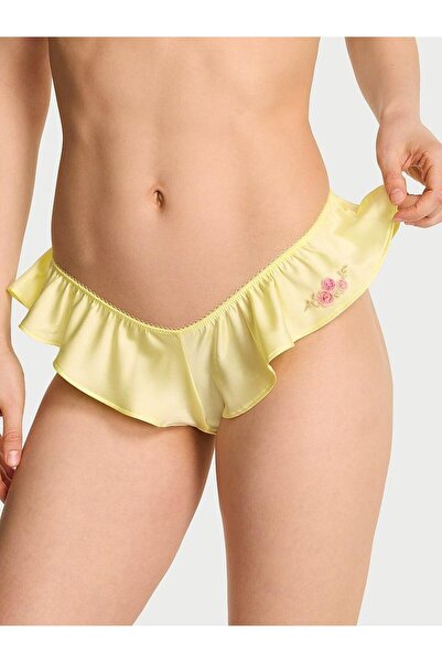 Victoria's Secret Sweet Melody İşlemeli Saten Fırfırlı Brazilian Külot
