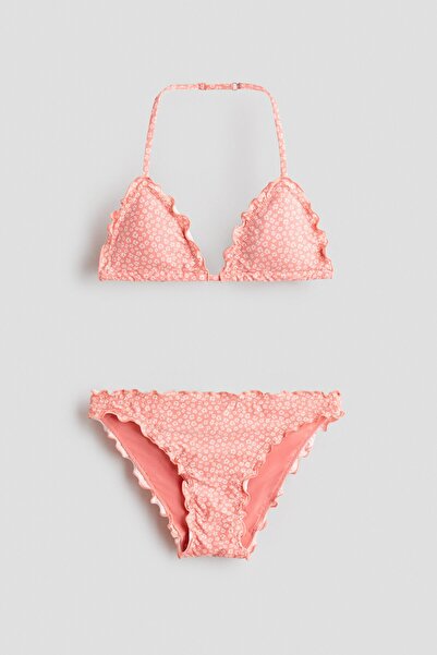 H&M Overloklu Üçgen Bikini