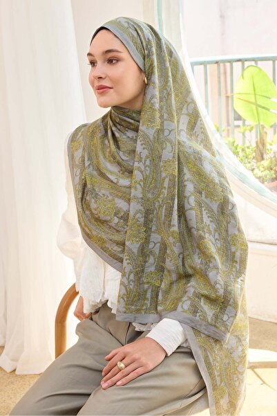 Silk Home Urban Hours Shawl Pattern Gray Mayda Shawl