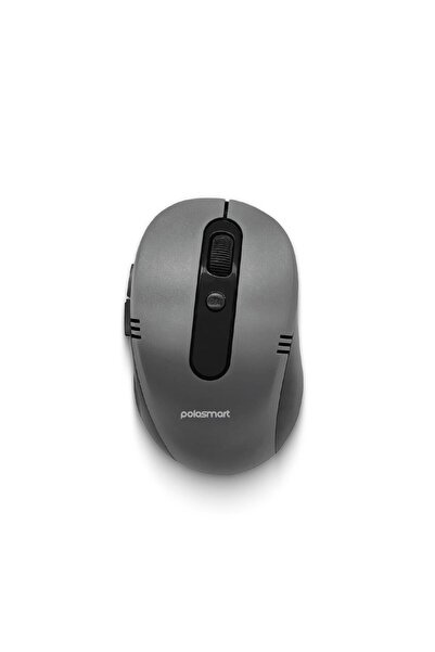 Polosmart PSWM21 Ergonomik Pilli Kablosuz Optik 6 Tuşlu 1600 DPI Mouse Gri