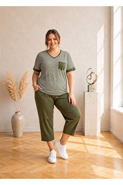Vinola Large size viscose combed fabric comfortable cut capri set