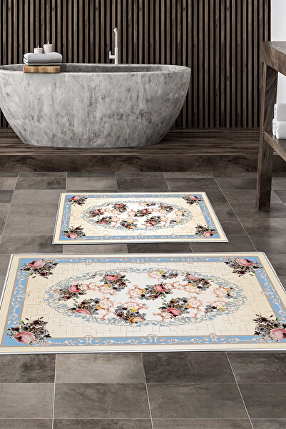 ALANUR Non-Slip, Washable, Digitally Printed 2-Piece Toilet Seat Set |   Rect...