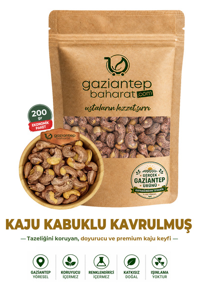 Gaziantep Baharat Kabuklu Kavrulmuş Kaju 200 gr