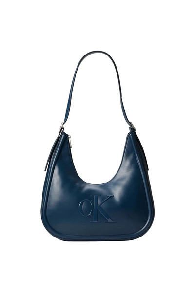 Calvin Klein Kadın Logo Desenli Ayarlanabilir Askılı Mavi Omuz Çantası LV04F3...