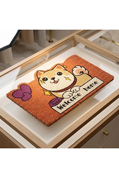 Lady Fify Welcome Home Mat with Kitten Design for Front Door, Bedside, and Ba...