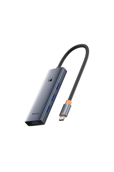 Baseus UltraJoy Series 4-Port Hub - Gri (USB-C to USB 3.0*4+USB-C 5V）