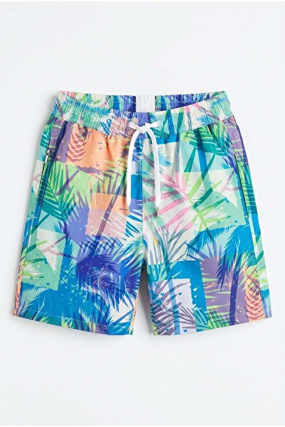 Mnk Baby&Kids Boy's Patterned Shorts Swimsuit M00829 White