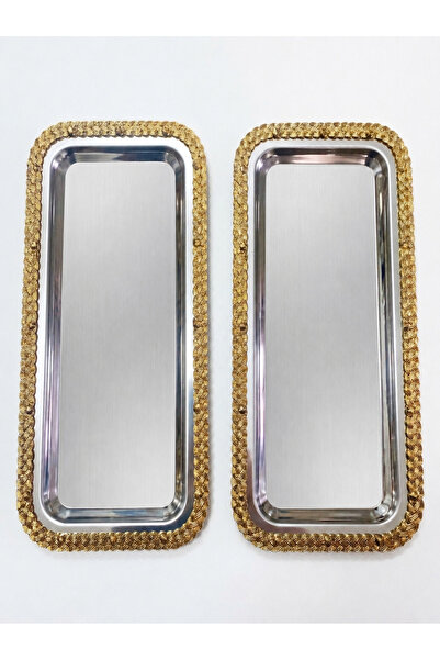 Simply Now Premium Wicker Weave Series Set of 2 Baton Presentation Tray Promi...