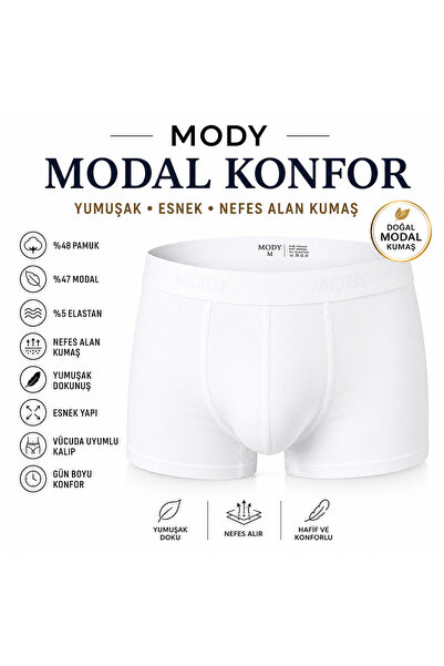 MODY 6 Pcs Premium Men's Modal Boxer Breathable Fabric, Soft Texture, Flexibl...