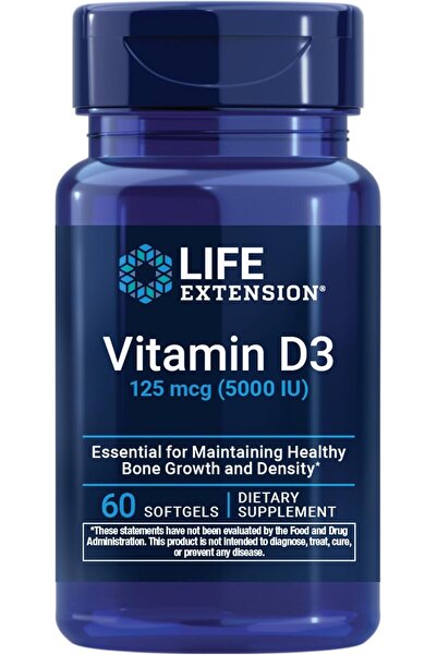 Life Extension Vitamin D3 125 mcg ( 5000 ıu) Bone Health, Brain , Immune Syst...