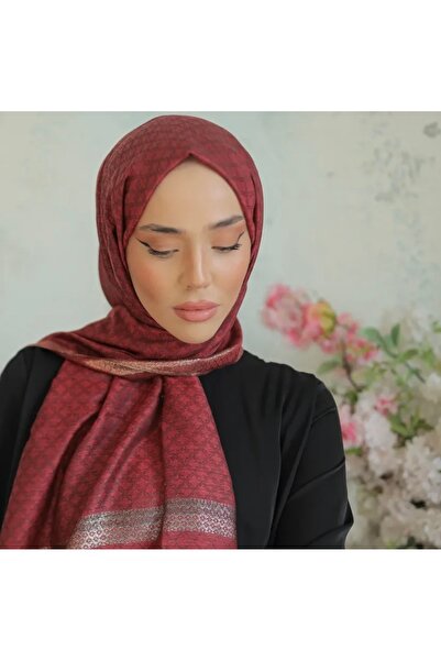 Arwella Işıltılı %30 İpek Şal - Kırmızı