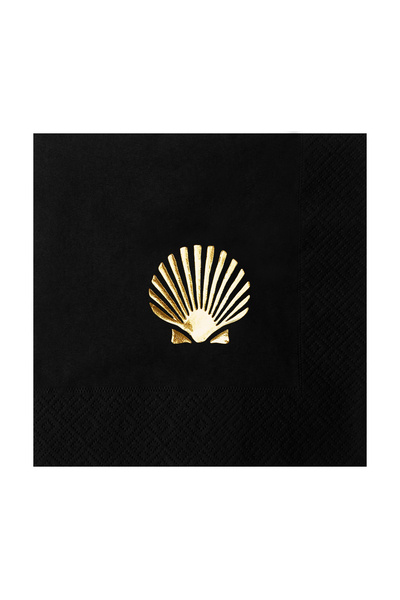 Story 33X33 cm Gold Foil Perla Oyster Shell Sea Marine Patterned 16-Piece Bla...