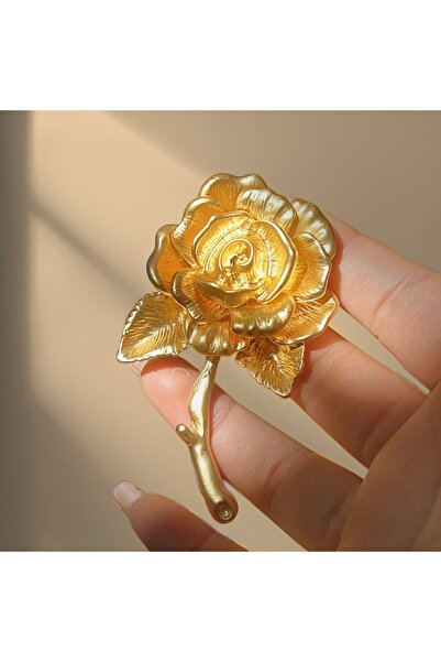 asc.home Gold Gül büyük boy broş 7x5 cm