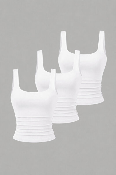 PENGORA 3-Piece Women's Strappy Body Crop Athlete Basic Square Neck Flexible ...