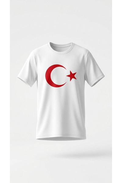 Quanlex Unisex White Color Turkey World Cup Special T-Shirt with Moon and Sta...